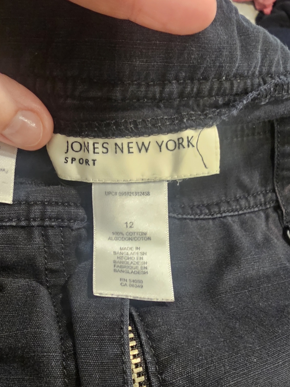 Jones New York Sport Navy Zip-Front Top